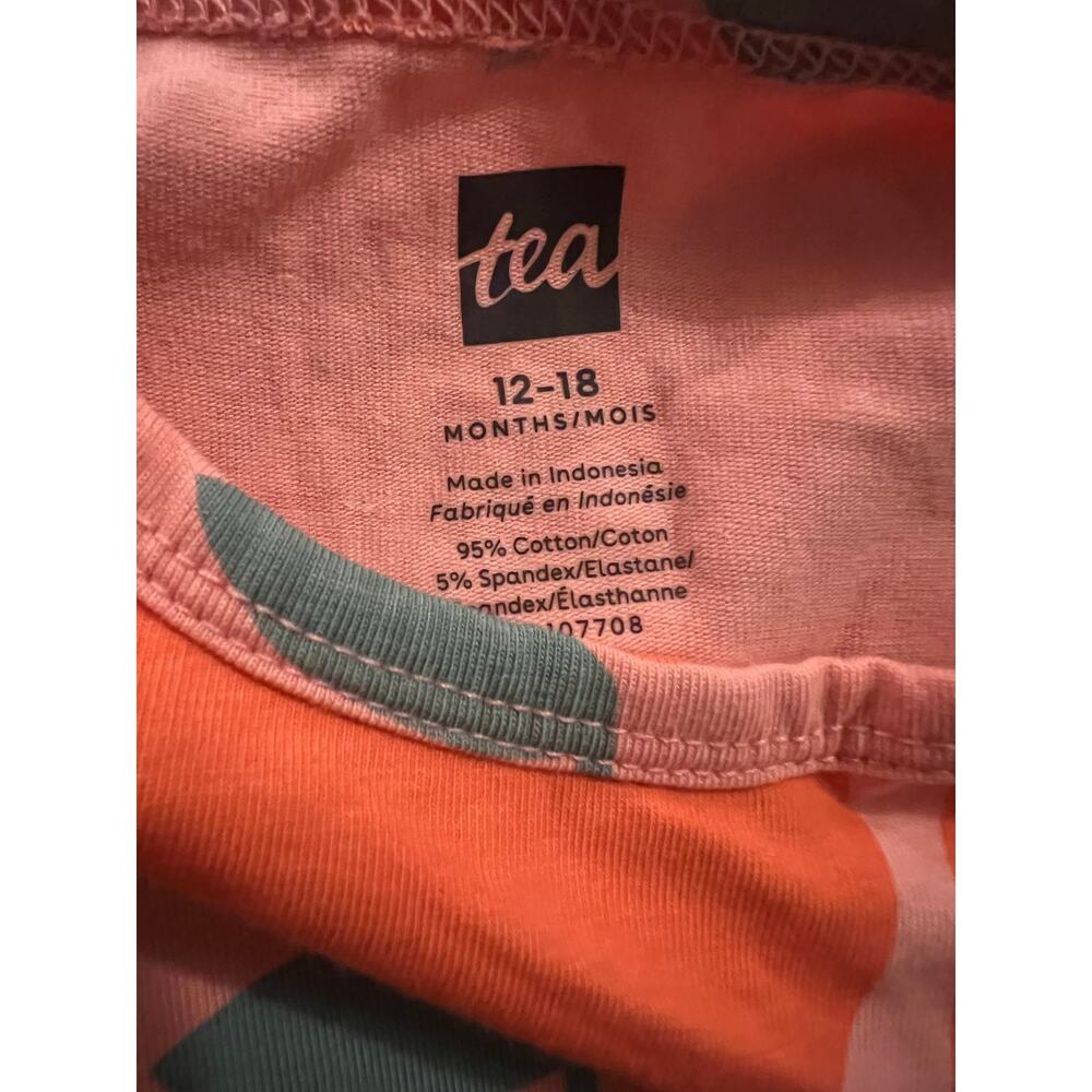 NWOT Tea Collection Apple Print Ruffle One-Piece Romper | 12-18mo - Picture 4 of 4